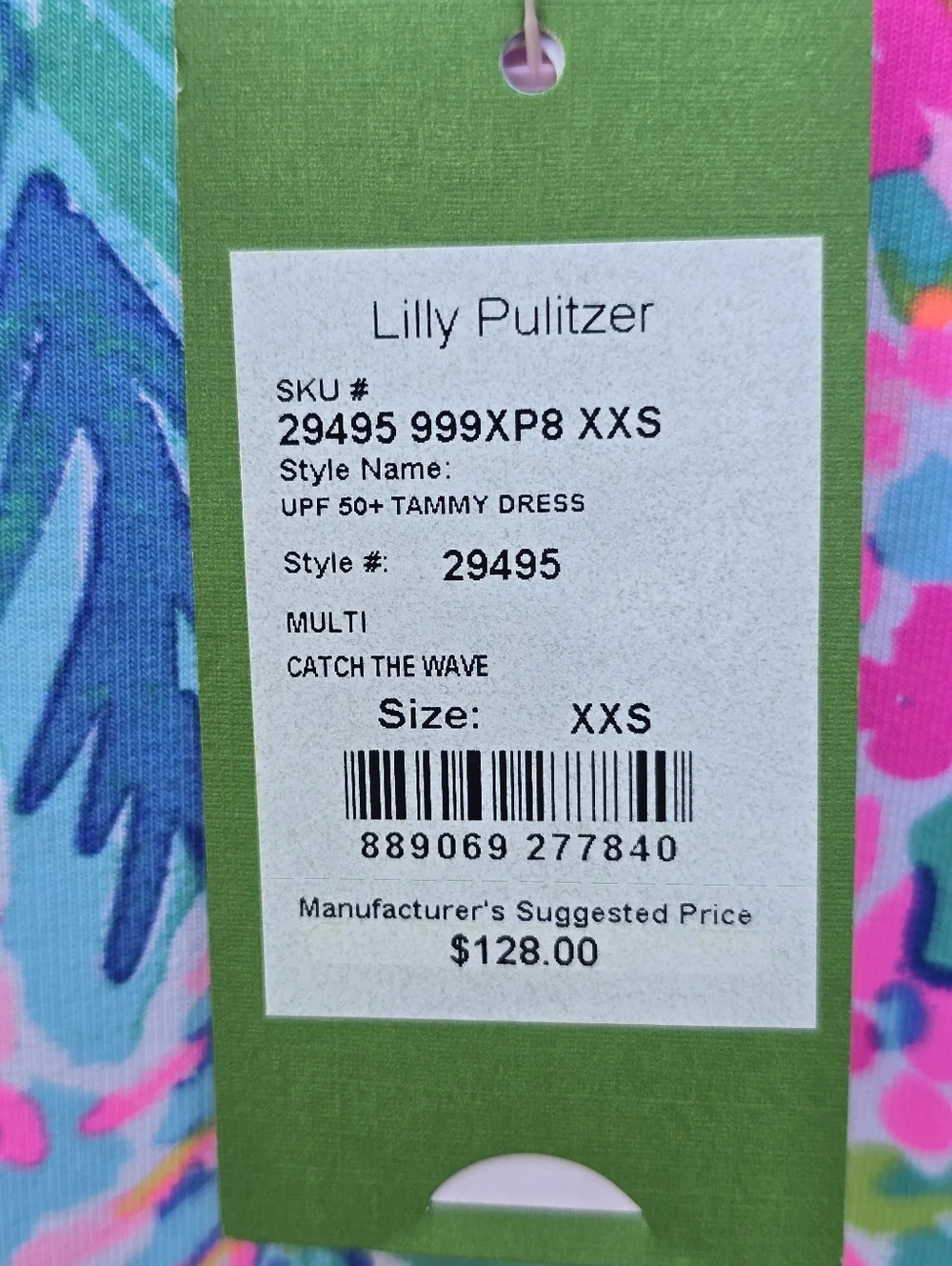 Lilly Pulitzer UPF 50+ Tammy Dress “Catch a wave” XXS Multicolored Summer NWT - Picture 5 of 10